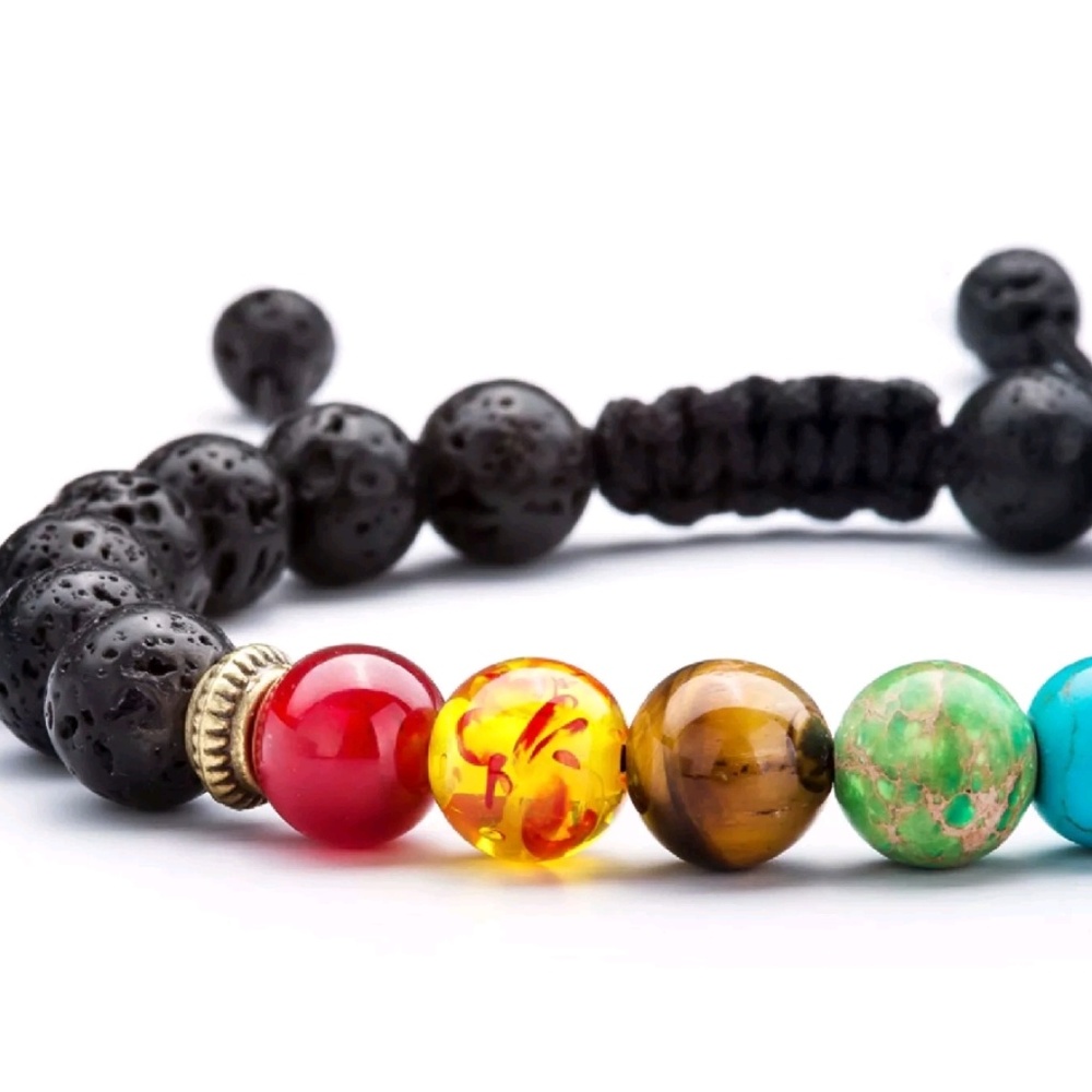 🕉️ 7 Chakra Healing Bead Bracelet | Lava 🕉️ - Picture 5 of 6
